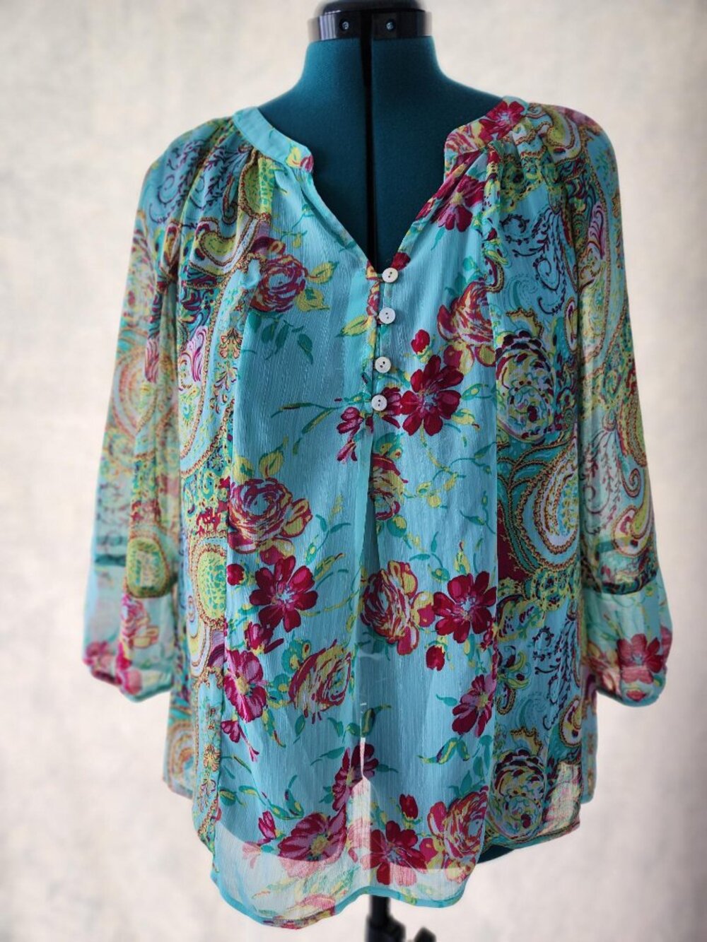 floral printed peasant blouse